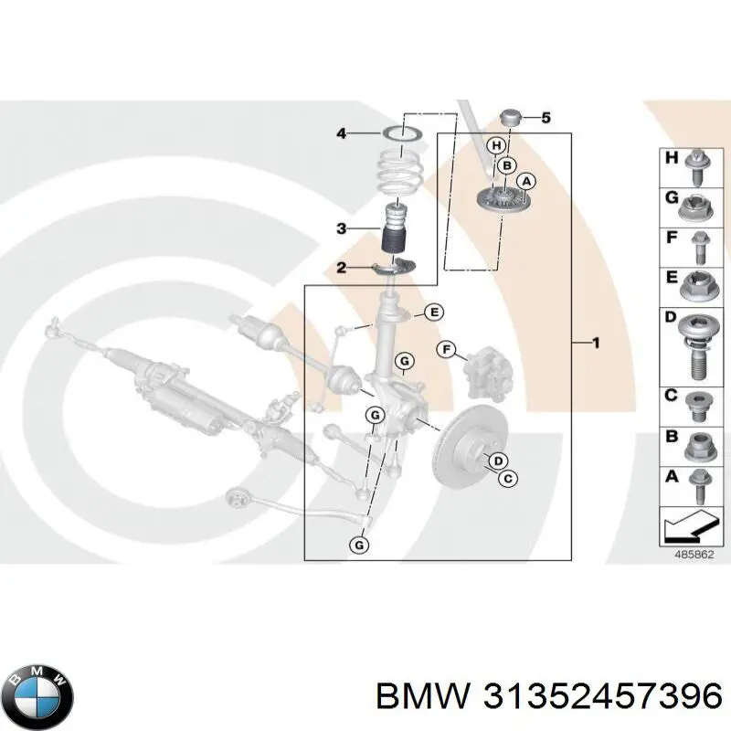Soporte del amortiguador delantero BMW 31352457396 precio, desde 185,43 EUR