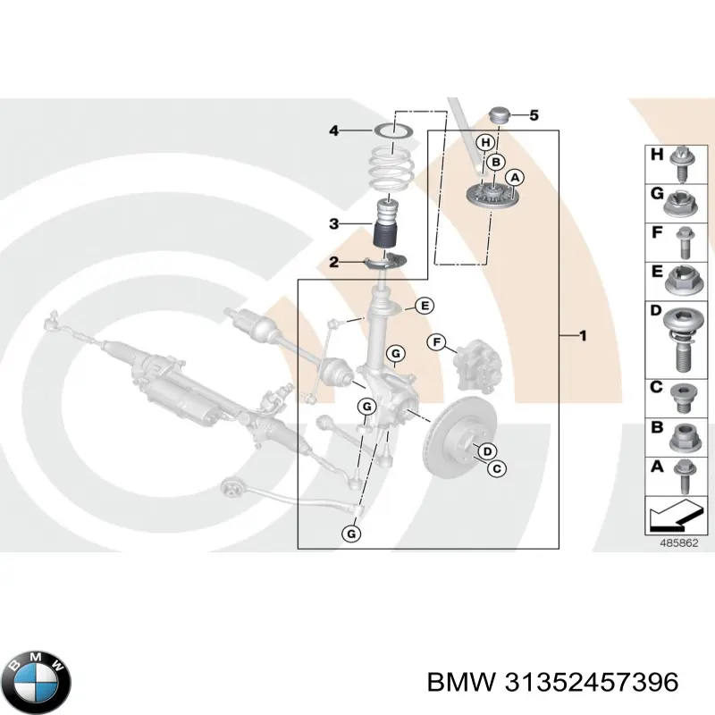 31352457396 BMW Soporte del amortiguador delantero