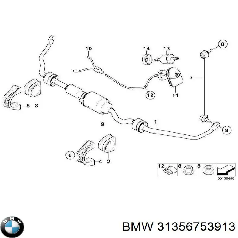 Comprar 31356753913 BMW Buje de barra estabilizadora delantera