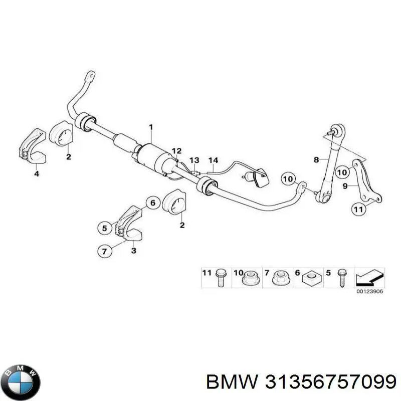 Abrazadera de fijación del estabilizador delantero para BMW 7 (E65, E66, E67)