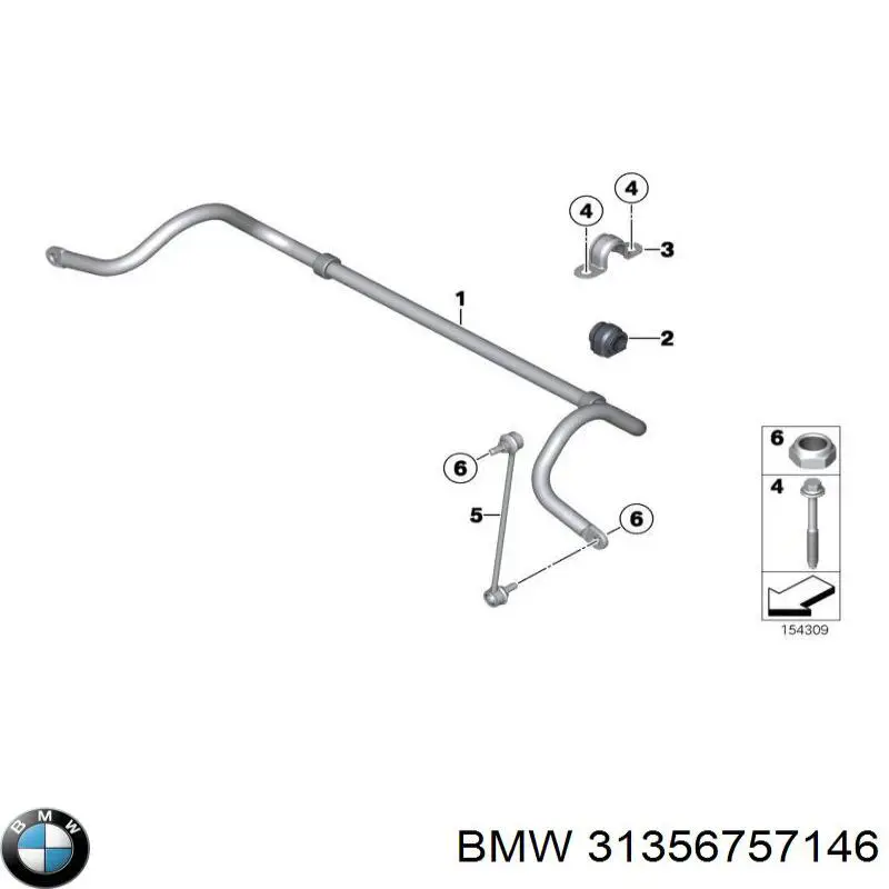 31356757146 BMW casquillo de barra estabilizadora delantera