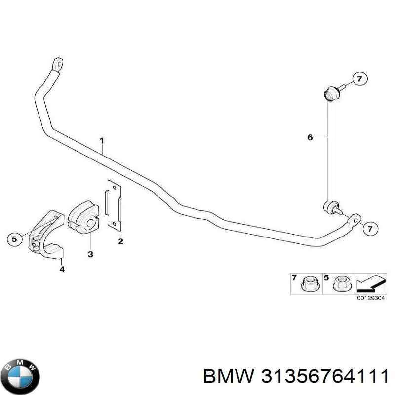 31356764111 BMW estabilizador trasero