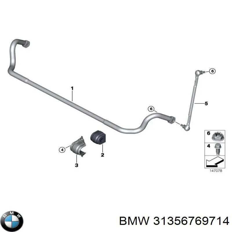 31356769714 BMW casquillo de barra estabilizadora delantera