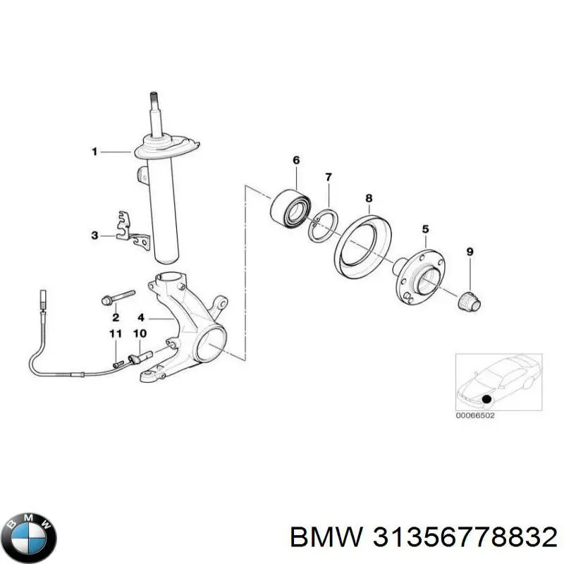 31356778832 BMW perno de fijación, brazo oscilante delantera, inferior