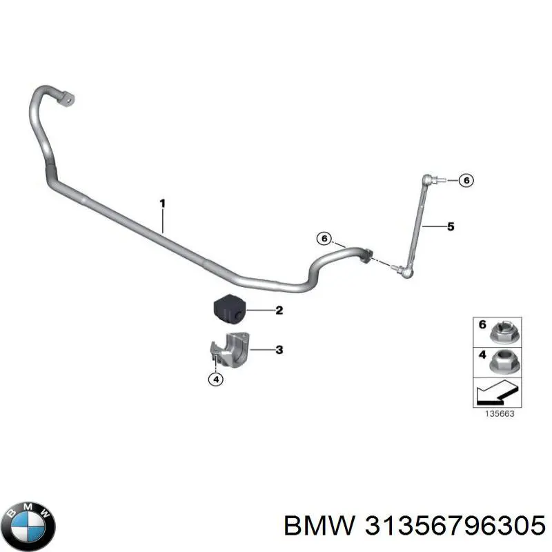 Estabilizador delantero para BMW 1 (E81, E87)