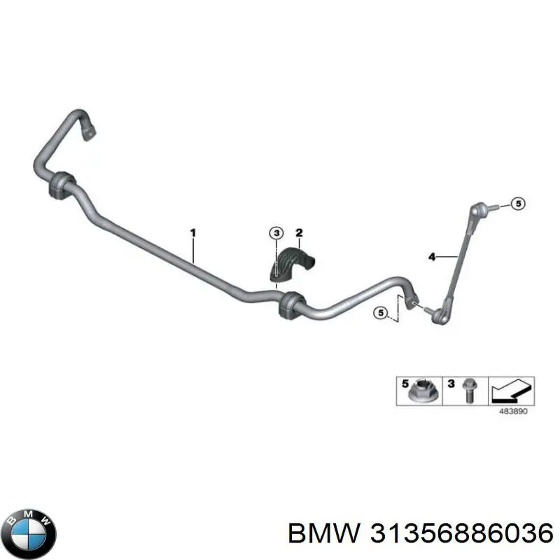 31356886036 BMW barra estabilizadora delantera derecha