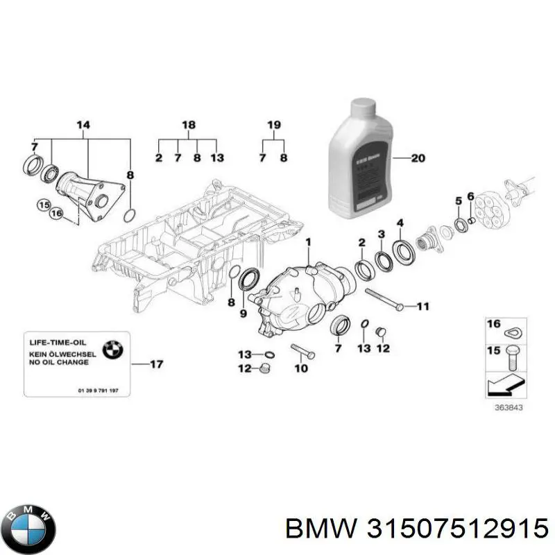 31507512915 BMW diferencial eje delantero