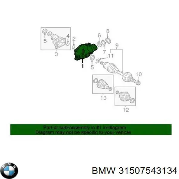 31507543134 BMW Reductor delantero