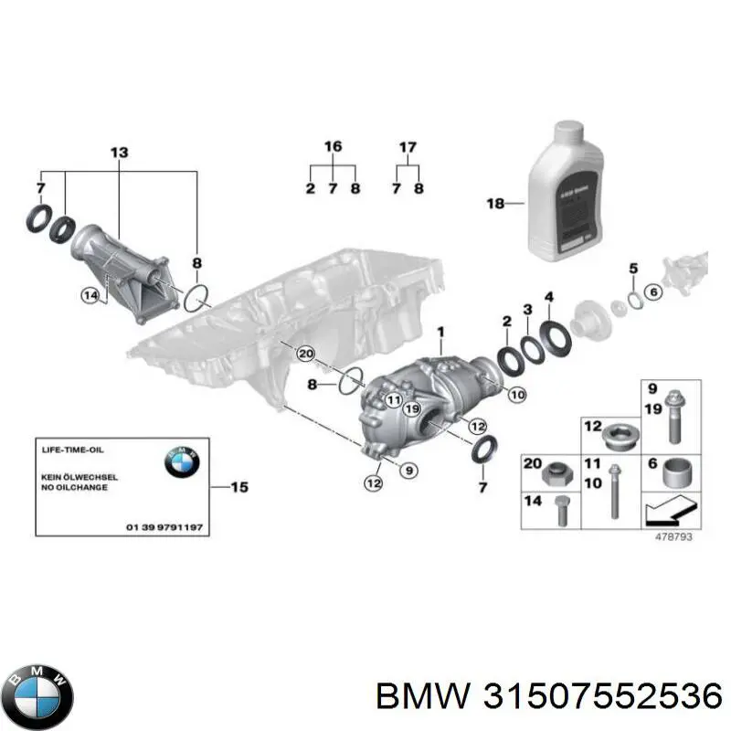 31507552536 BMW diferencial eje delantero