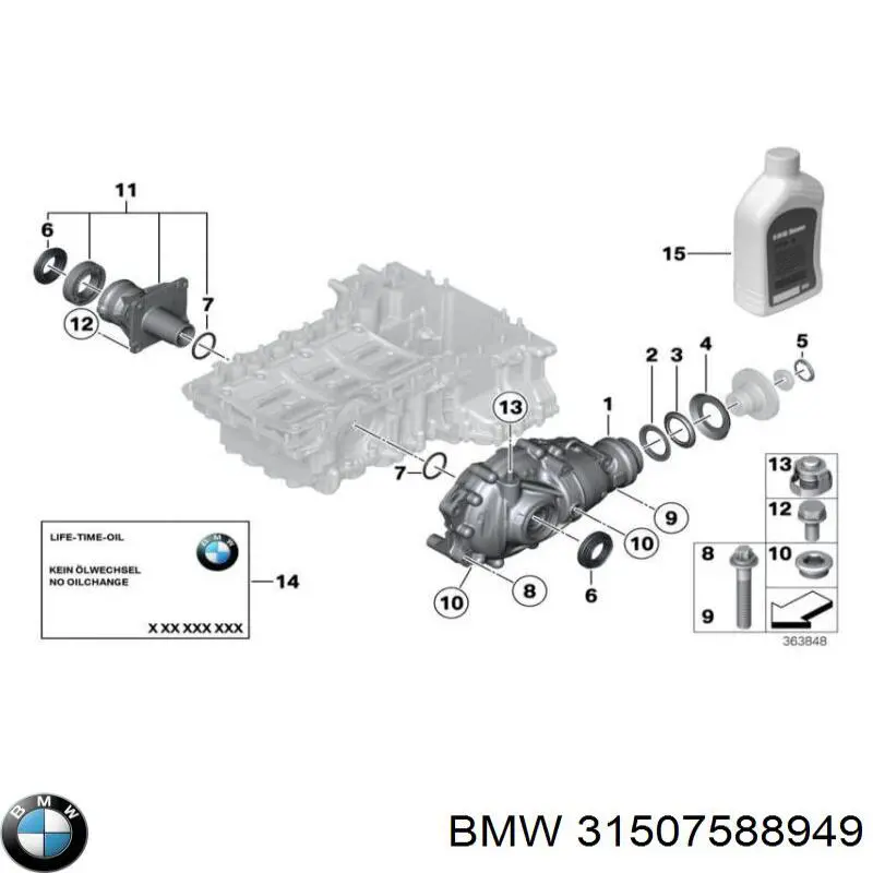 31507588949 BMW manguito de cambio de marcha (palanca selectora)