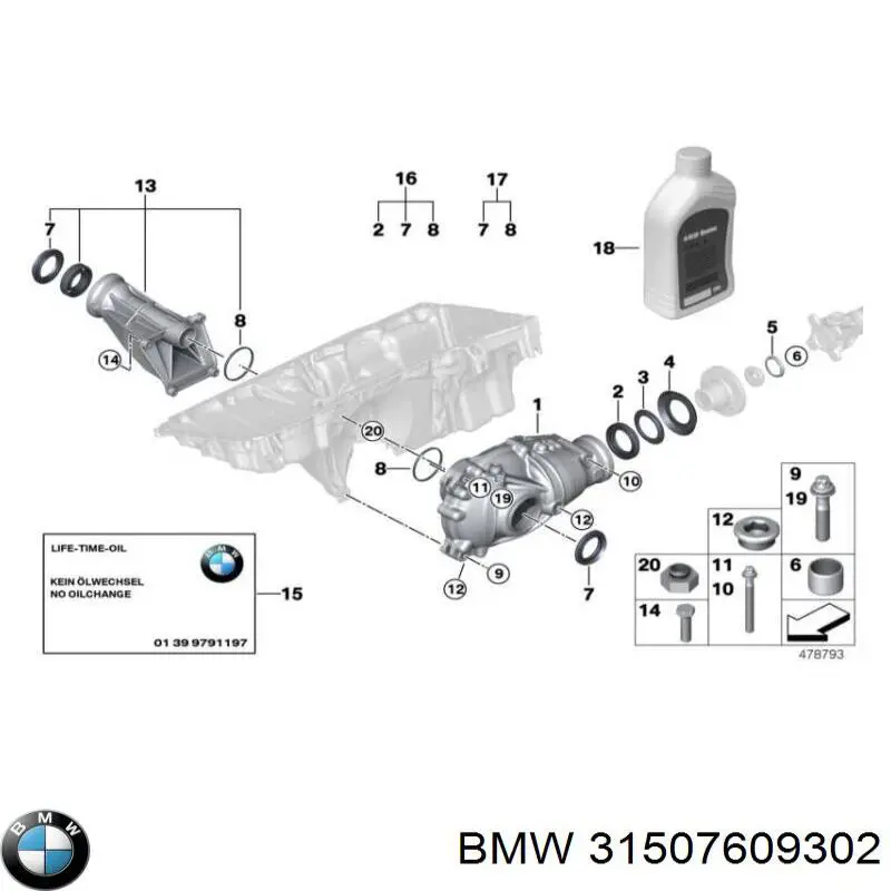 31507609302 BMW diferencial eje delantero