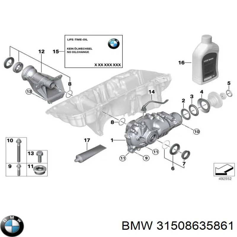 31508635861 BMW diferencial eje delantero