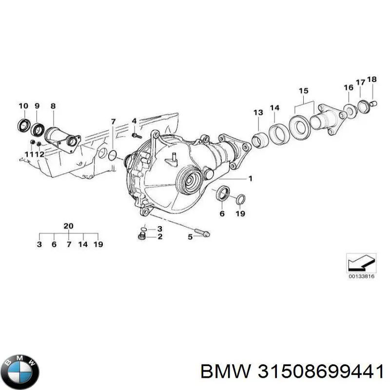Casquillo palanca cambio 31508699441 BMW