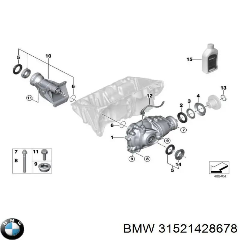 Anillo retén, diferencial, delantero para BMW X1 (E84)