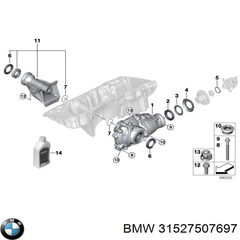 31527507697 BMW anillo retén, diferencial, delantero