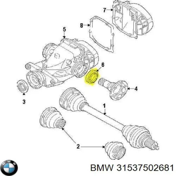 Comprar 31537502681 BMW Arandela del diferencial del eje delantero