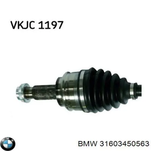 31603450563 BMW árbol de transmisión delantero izquierdo