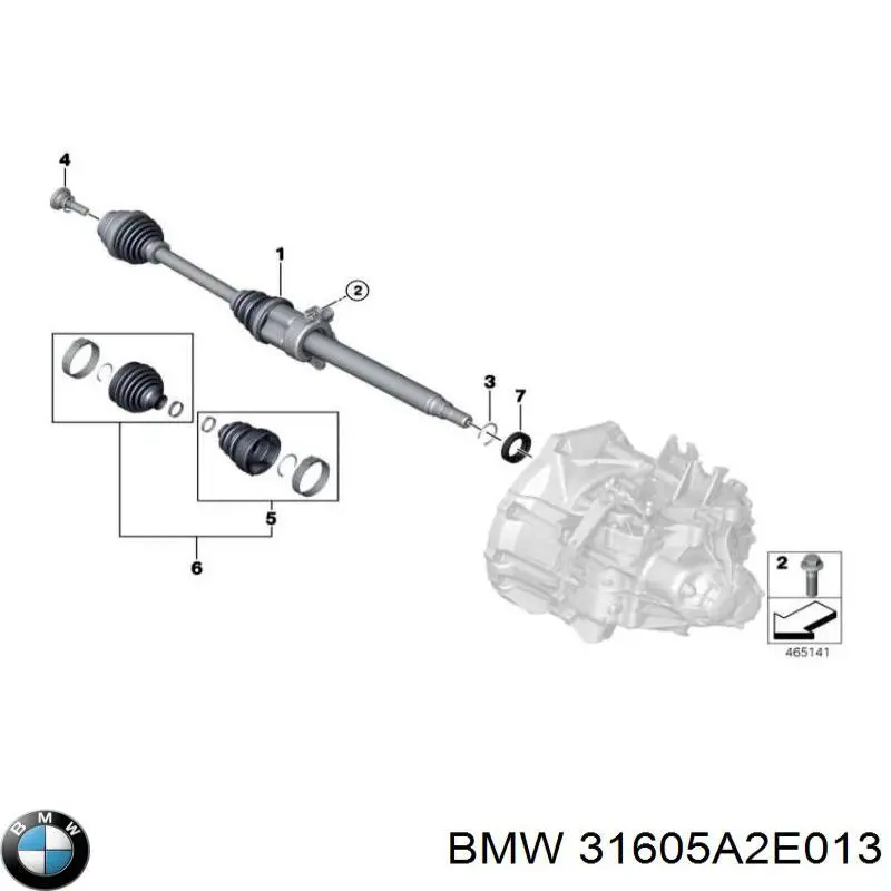 Comprar 31605A2E013 BMW Semieje delantero izquierdo