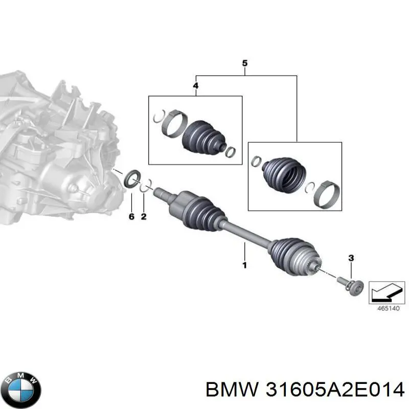 Comprar 31605A2E014 BMW Semieje delantero derecho