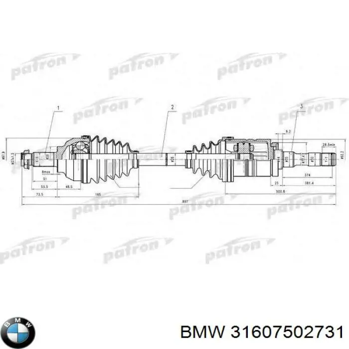 Árbol de transmisión delantero izquierdo para BMW 3 (E46)