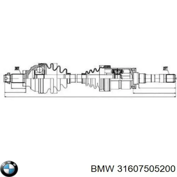 31607505200 BMW Semieje delantero derecho