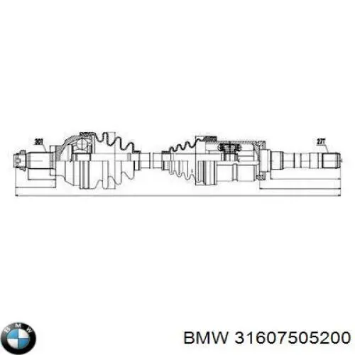31607505200 BMW árbol de transmisión delantero derecho