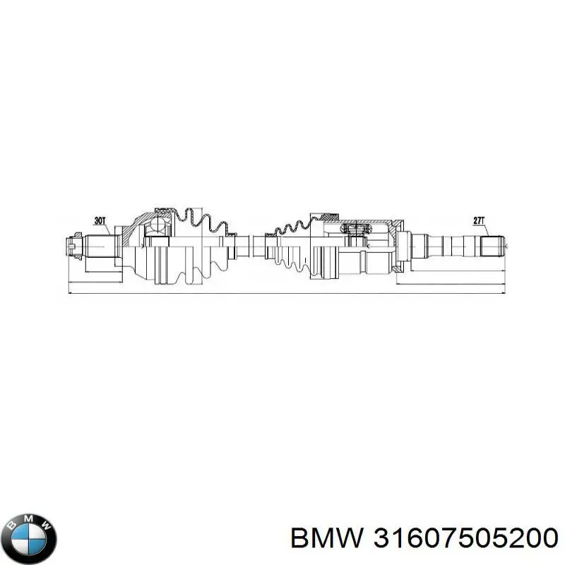 Semieje delantero derecho 31607505200 BMW