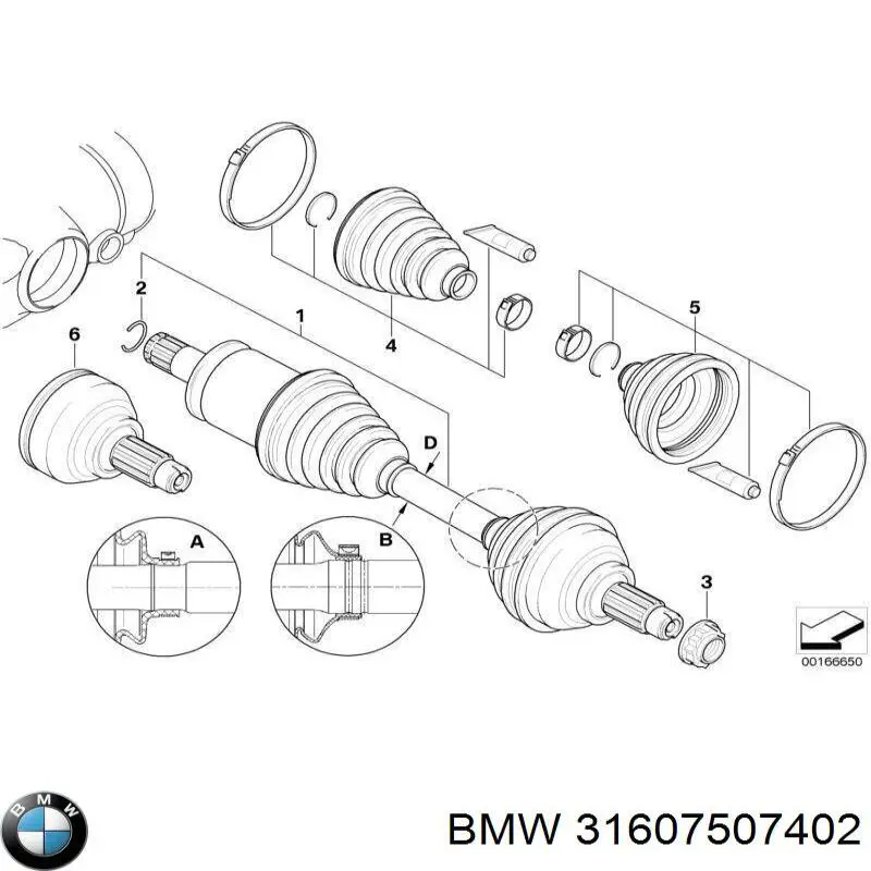 Comprar 31607507402 BMW Fuelle de palier delantero exterior