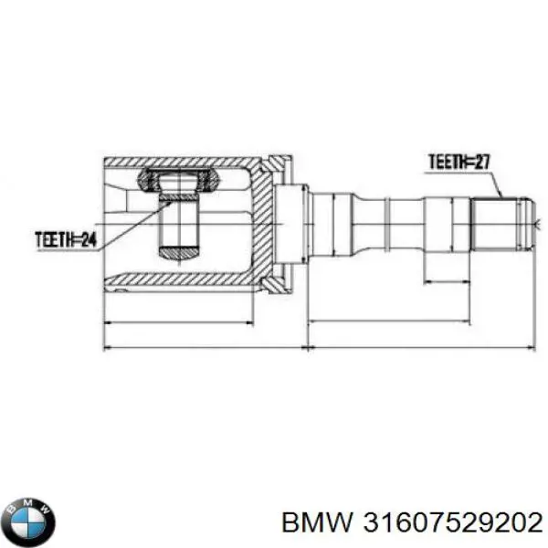31607529202 BMW árbol de transmisión delantero derecho
