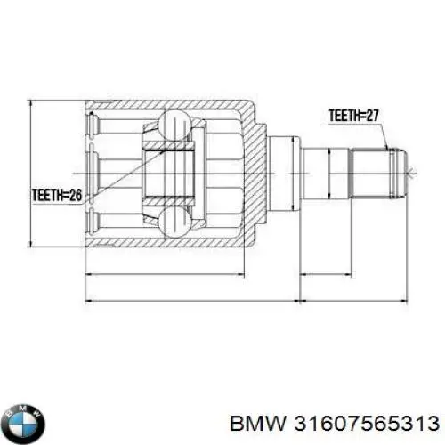 31607565313 BMW árbol de transmisión delantero izquierdo