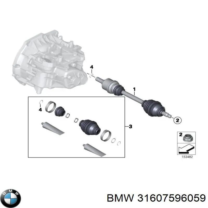 31604853483 BMW árbol de transmisión delantero izquierdo