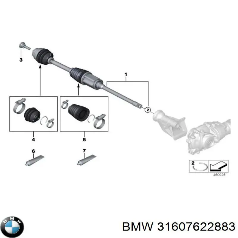 Semieje delantero izquierdo BMW 31607622883 precio, desde 107,99 EUR