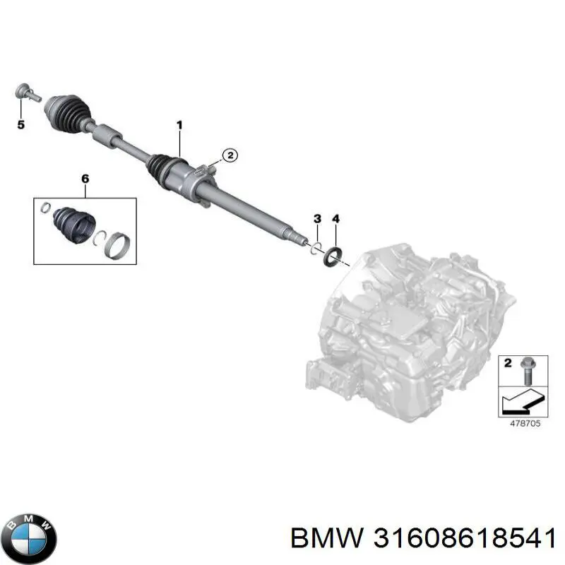 Comprar 31608618541 BMW Fuelle de semieje delantero interior