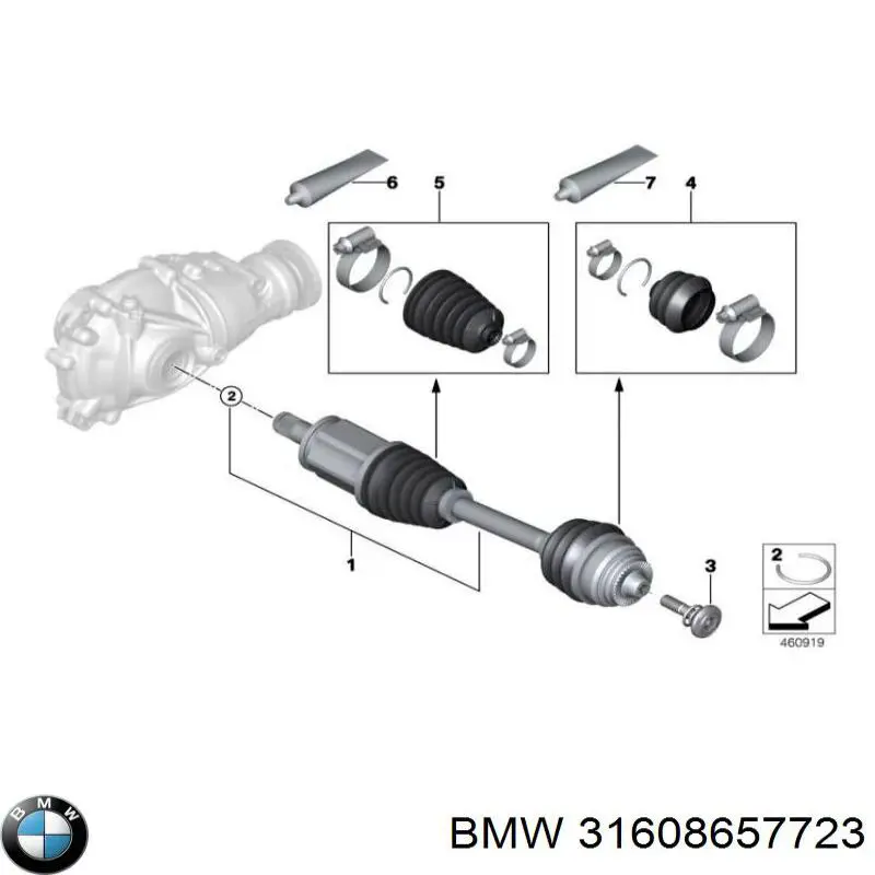 31608657723 BMW fuelle, árbol de transmisión delantero exterior