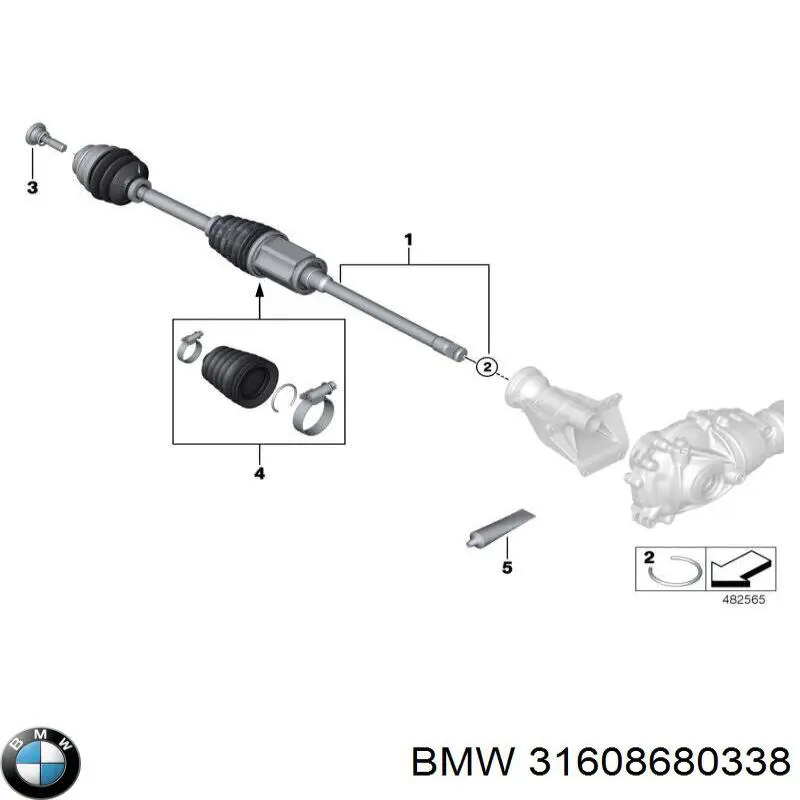 31608680338 BMW Semieje delantero derecho