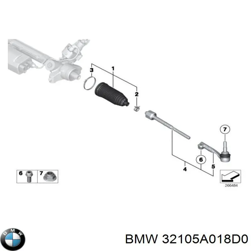 32105A018D0 BMW rótula barra de acoplamiento exterior
