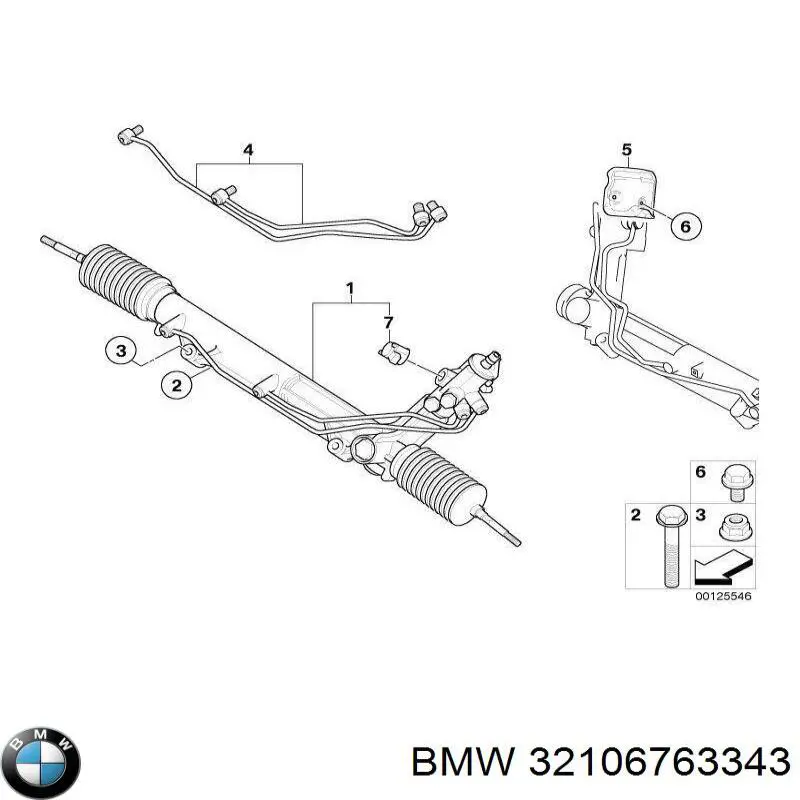 32106763343 BMW cremallera de dirección