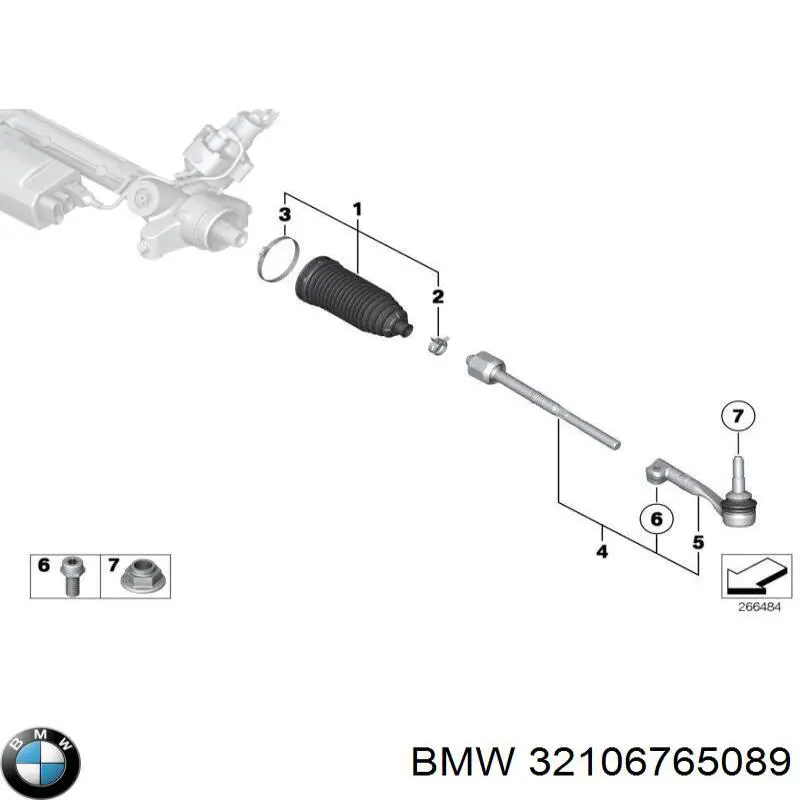 Rótula barra de acoplamiento exterior BMW 32106765089
