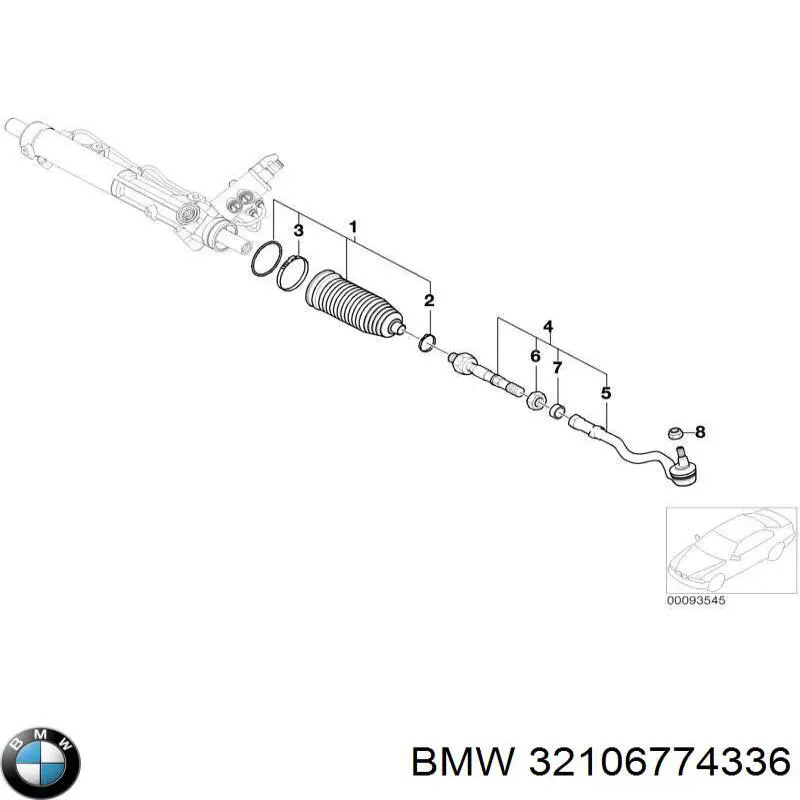 32106774336 BMW barra de acoplamiento completa