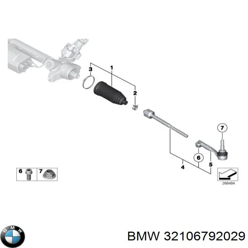 32106792029 BMW barra de acoplamiento completa izquierda