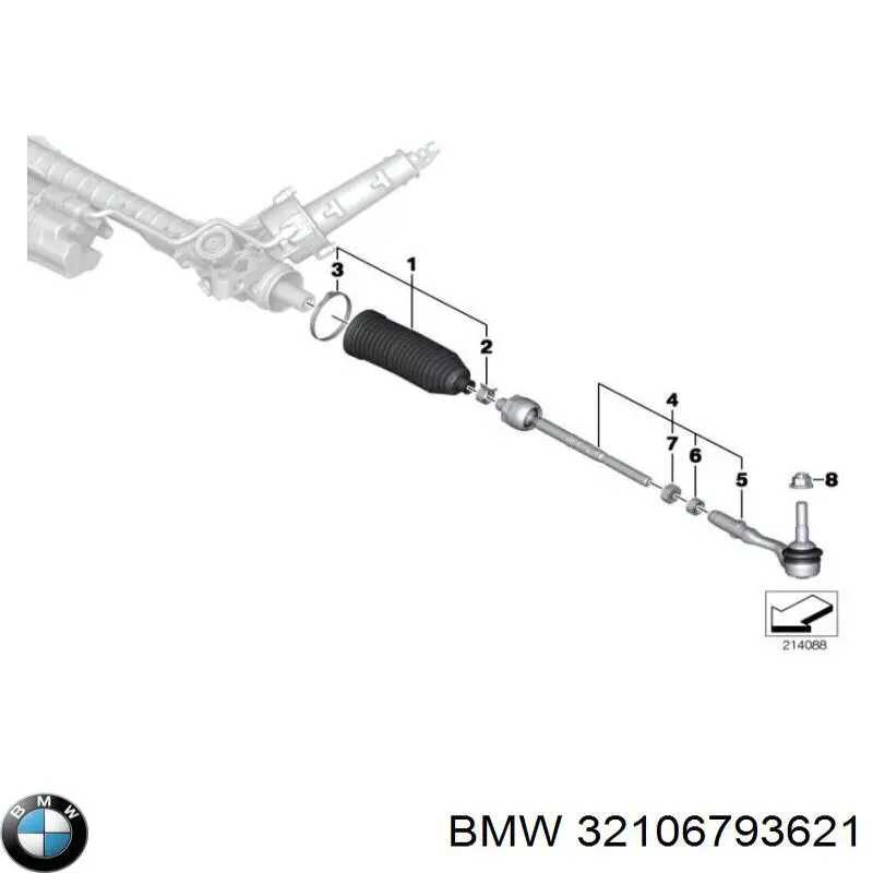 Comprar 32106793621 BMW Barra de dirección completa izquierda