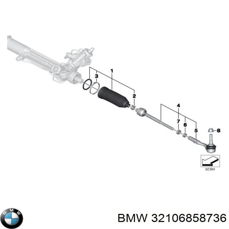 Rótula barra de acoplamiento exterior BMW 32106858736