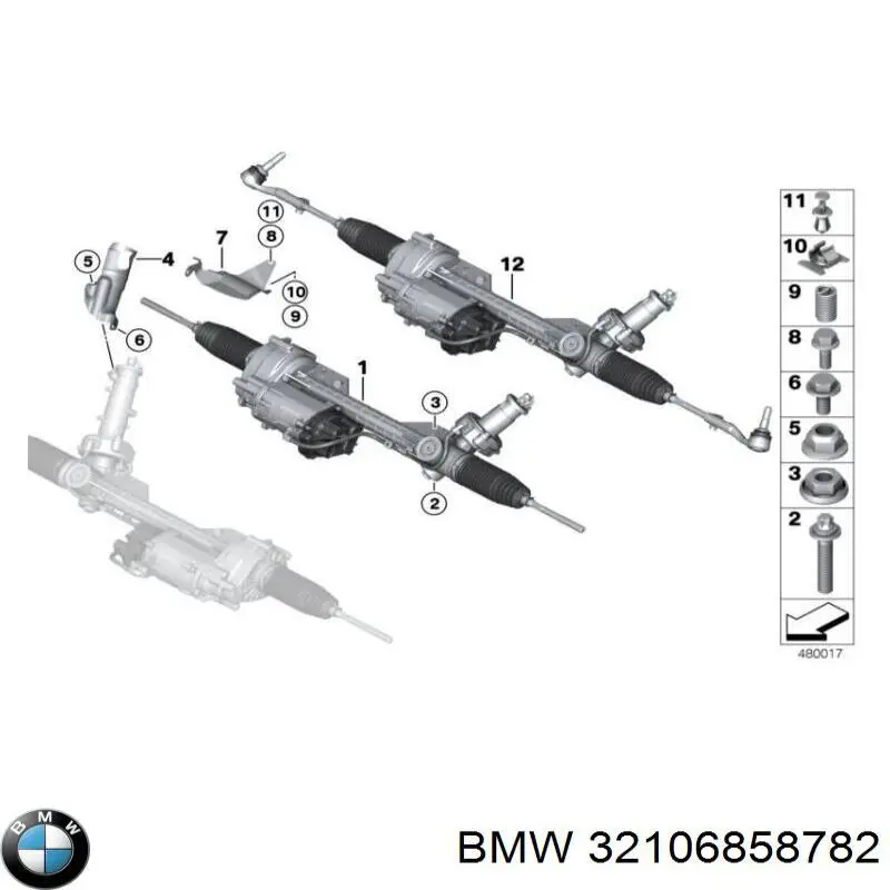 32106858782 BMW cremallera de dirección