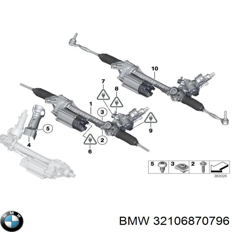 32106870796 BMW cremallera de dirección