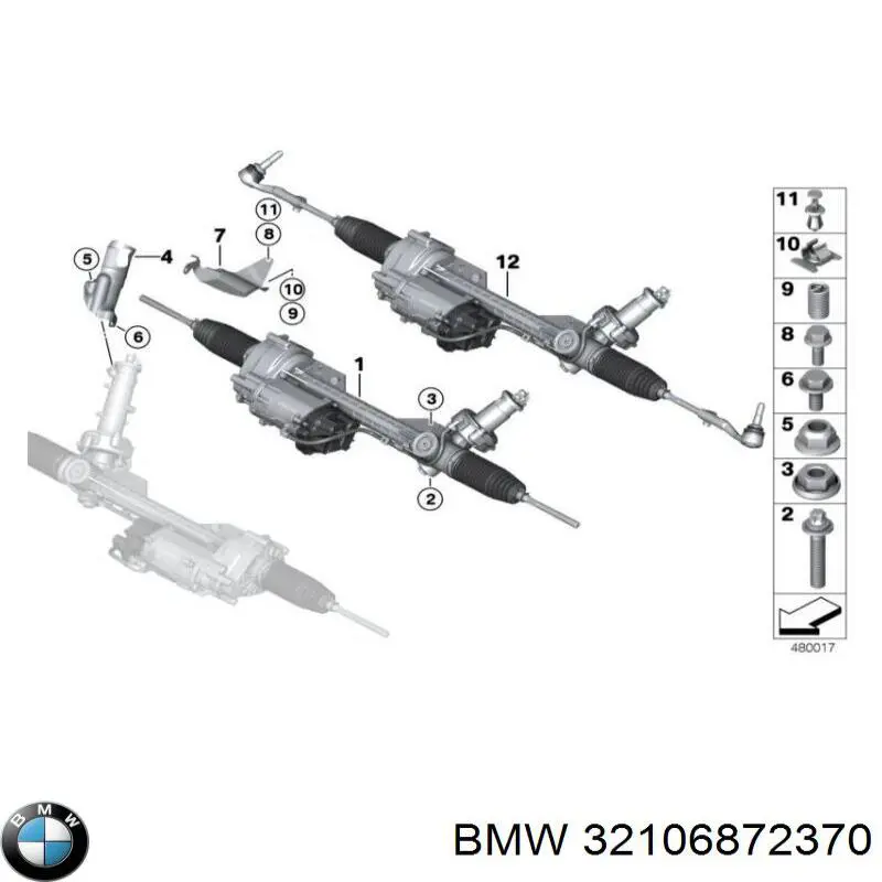 32106872370 BMW cremallera de dirección