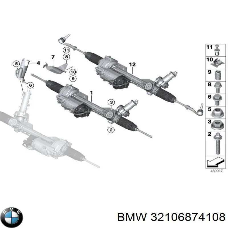 32106874108 BMW Cremallera caja de direccion