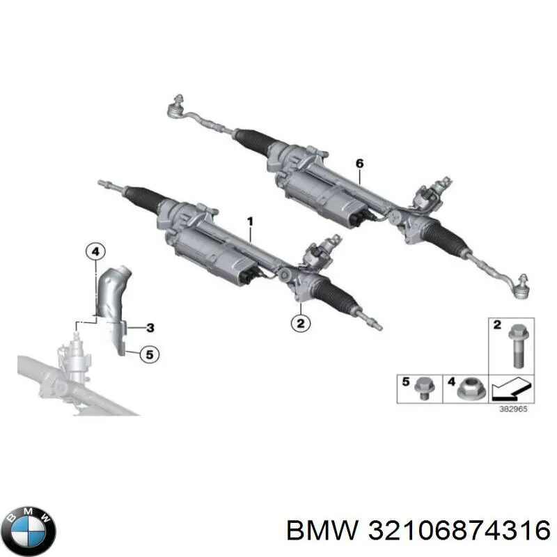 32106874316 BMW cremallera de dirección