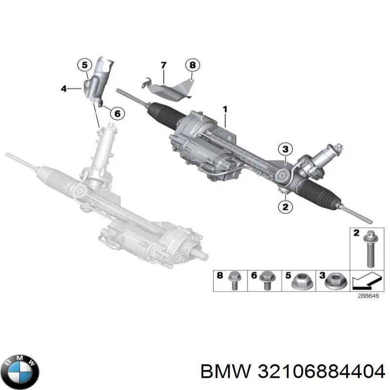 32106884404 BMW cremallera de dirección