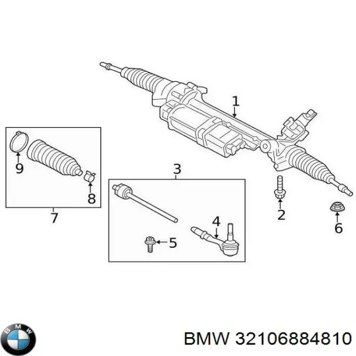 Barra de acoplamiento completa derecha para BMW X6 (G06, F96)