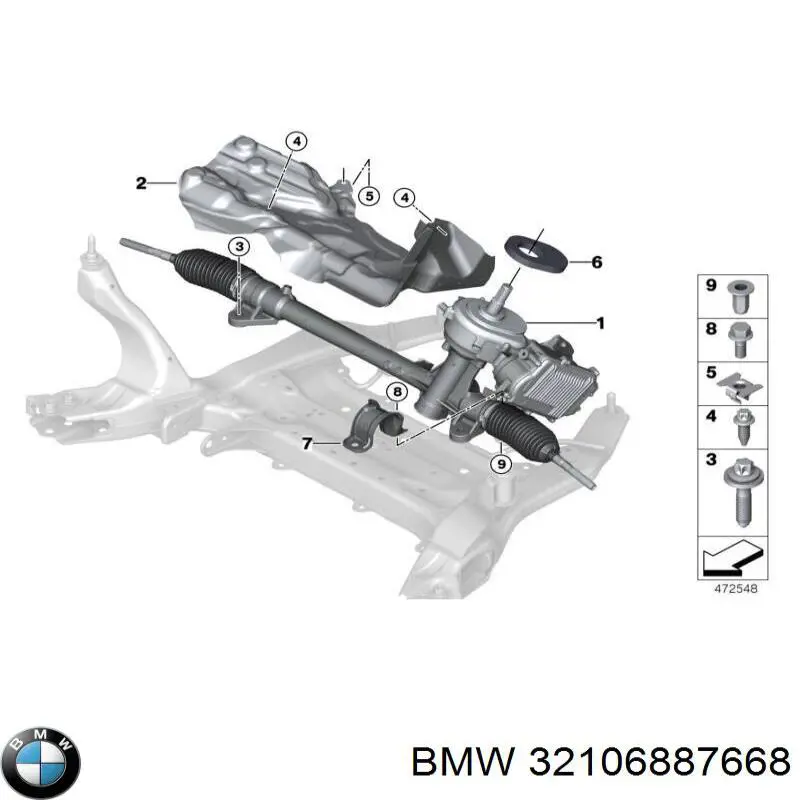 32106887668 BMW cremallera de dirección